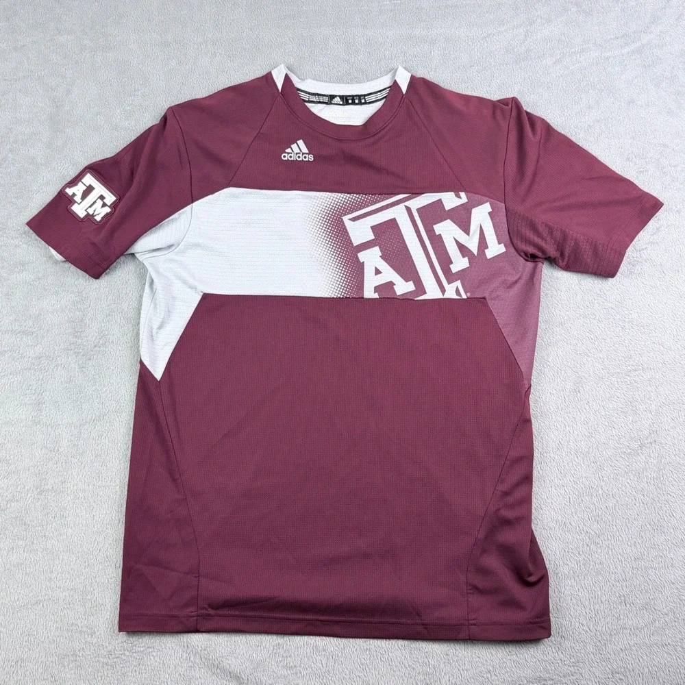 Adidas Texas A&M Aggies Medium Maroon Climalite Mesh Training Shirt 3659A NCAA